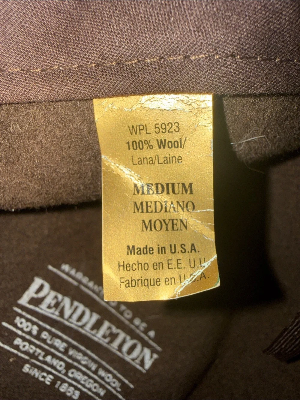 Vintage Pendleton 100% Virgin Wool Fedora Hat - Brown, Size Medium - Made in USA